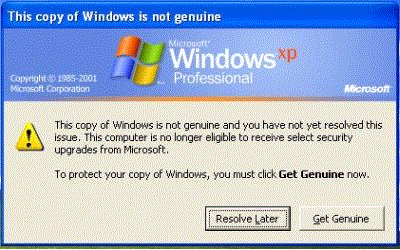 Windows Genuine Advantage Notification