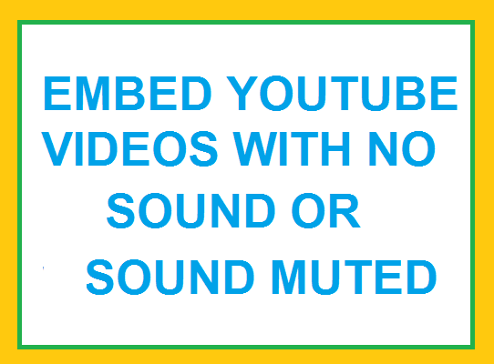 embed youtube video with sound muted
