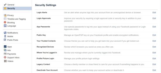 Facebook Security Feature