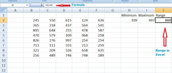Calculate Range in excel using Excel Range Function