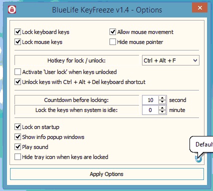 bluelife keyfreeze lock keyboard and mouse option