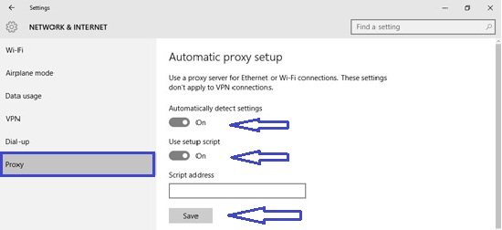 set up a proxy server in windows 10