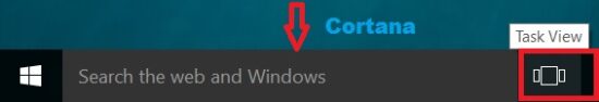 taskview button in windows 10 taskbar