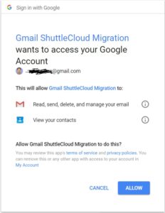 gmail shuttlecloud migration email service